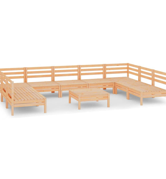 10-tlg. Garten-Lounge-Set Massivholz Kiefer