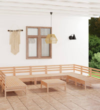 10-tlg. Garten-Lounge-Set Massivholz Kiefer