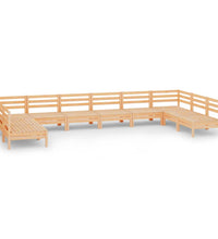 10-tlg. Garten-Lounge-Set Massivholz Kiefer
