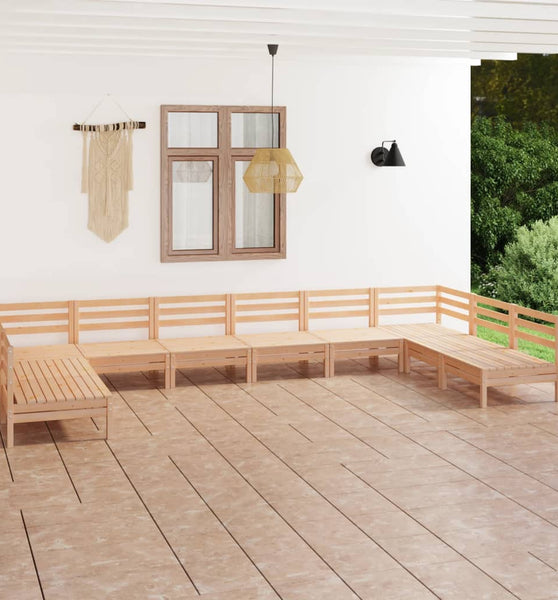 10-tlg. Garten-Lounge-Set Massivholz Kiefer