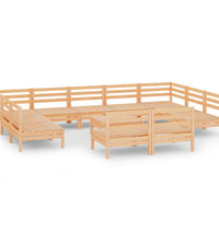 12-tlg. Garten-Lounge-Set Massivholz Kiefer