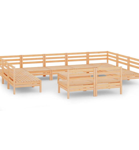 12-tlg. Garten-Lounge-Set Massivholz Kiefer
