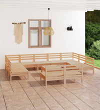 12-tlg. Garten-Lounge-Set Massivholz Kiefer
