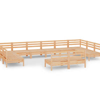 12-tlg. Garten-Lounge-Set Massivholz Kiefer
