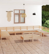 12-tlg. Garten-Lounge-Set Massivholz Kiefer