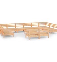 13-tlg. Garten-Lounge-Set Massivholz Kiefer