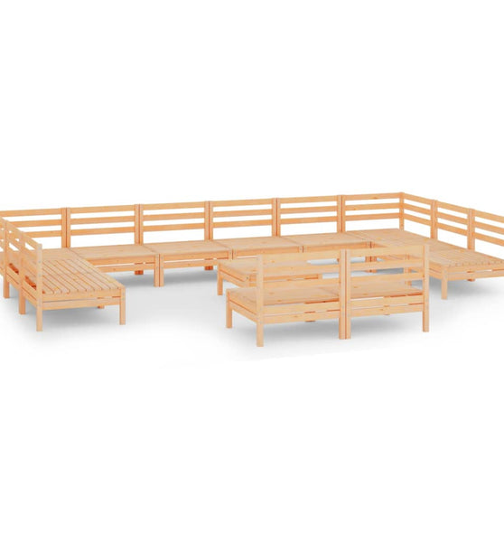13-tlg. Garten-Lounge-Set Massivholz Kiefer