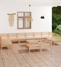 13-tlg. Garten-Lounge-Set Massivholz Kiefer