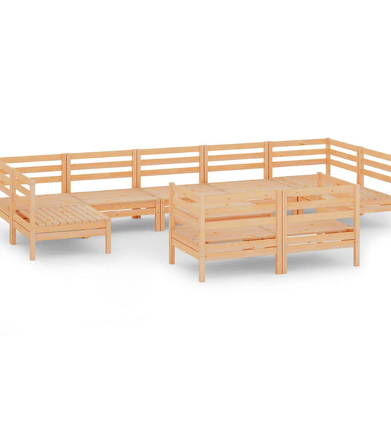 10-tlg. Garten-Lounge-Set Massivholz Kiefer