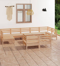 10-tlg. Garten-Lounge-Set Massivholz Kiefer