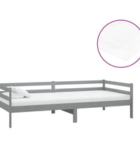 Tagesbett mit Matratze 90x200 cm Grau Kiefer Massivholz