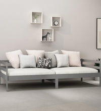 Tagesbett mit Matratze 90x200 cm Grau Kiefer Massivholz