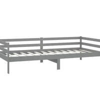 Tagesbett mit Matratze 90x200 cm Grau Kiefer Massivholz