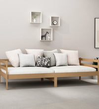 Tagesbett mit Matratze 90x200 cm Honigbraun Massivholz Kiefer