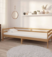 Tagesbett mit Matratze 90x200 cm Honigbraun Massivholz Kiefer