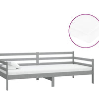 Tagesbett mit Matratze 90x200 cm Grau Kiefer Massivholz