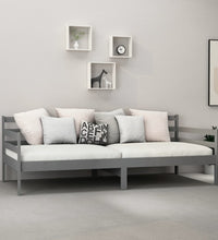 Tagesbett mit Matratze 90x200 cm Grau Kiefer Massivholz