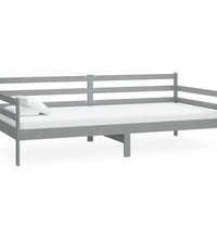 Tagesbett mit Matratze 90x200 cm Grau Kiefer Massivholz