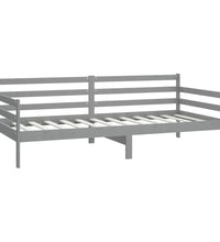 Tagesbett mit Matratze 90x200 cm Grau Kiefer Massivholz