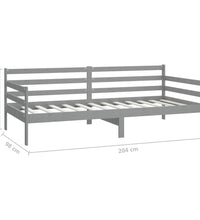 Tagesbett mit Matratze 90x200 cm Grau Kiefer Massivholz