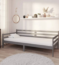 Tagesbett mit Matratze 90x200 cm Grau Kiefer Massivholz
