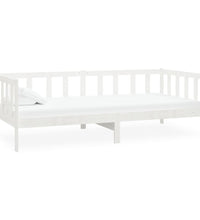 Tagesbett mit Matratze 90x200 cm Weiß Kiefer Massivholz