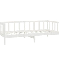 Tagesbett mit Matratze 90x200 cm Weiß Kiefer Massivholz
