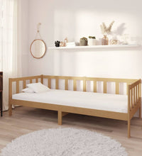 Tagesbett mit Matratze 90x200 cm Honigbraun Massivholz Kiefer