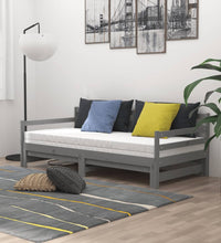 Ausziehbares Tagesbett 2x(90x200) cm Grau Massivholz Kiefer