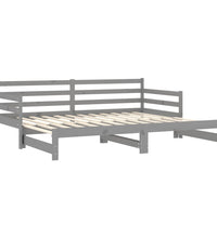 Ausziehbares Tagesbett 2x(90x200) cm Grau Massivholz Kiefer