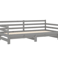Ausziehbares Tagesbett 2x(90x200) cm Grau Massivholz Kiefer