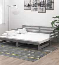 Ausziehbares Tagesbett 2x(90x200) cm Grau Massivholz Kiefer