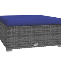 4-tlg. Garten-Lounge-Set mit Kissen Grau Poly Rattan