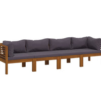 4-Sitzer-Gartensofa mit Kissen Massivholz Akazie