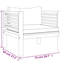 5-tlg. Garten-Lounge-Set mit Auflage Massivholz Akazie