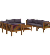 9-tlg. Garten-Lounge-Set mit Kissen Massivholz Akazie