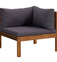 10-tlg. Garten-Lounge-Set mit Auflage Massivholz Akazie