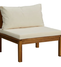 5-tlg. Garten-Lounge-Set mit Creme Kissen Massivholz Akazie