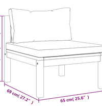 5-tlg. Garten-Lounge-Set mit Creme Kissen Massivholz Akazie