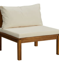 3-Sitzer-Gartensofa mit Creme Kissen Massivholz Akazie