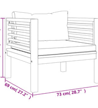 5-tlg. Garten-Lounge-Set mit Creme Kissen Massivholz Akazie