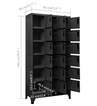 Schließfachschrank Anthrazit 90x40x180 cm Stahl