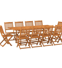 11-tlg. Garten-Essgruppe 220x90x75 cm Massivholz Akazie