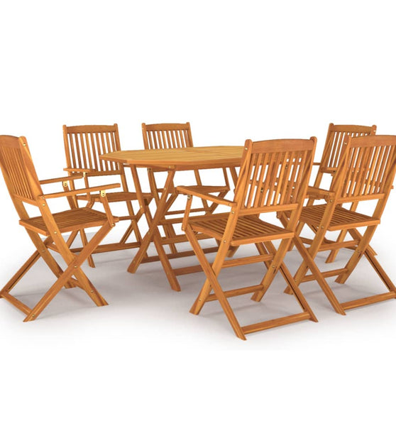7-tlg. Garten-Essgruppe Massivholz Akazie