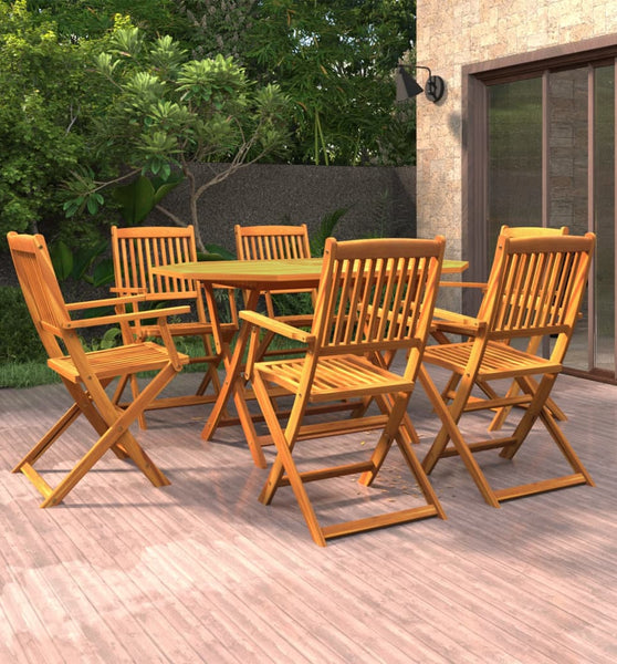 7-tlg. Garten-Essgruppe Massivholz Akazie