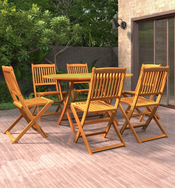 7-tlg. Garten-Essgruppe Massivholz Akazie