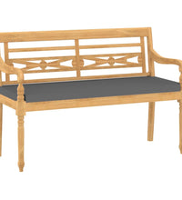 4-tlg. Garten-Lounge-Set mit Kissen Massivholz Teak