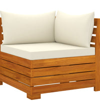3-tlg. Garten-Lounge-Set mit Kissen Massivholz Akazie