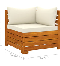 3-tlg. Garten-Lounge-Set mit Kissen Massivholz Akazie