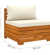 3-tlg. Garten-Lounge-Set mit Kissen Massivholz Akazie